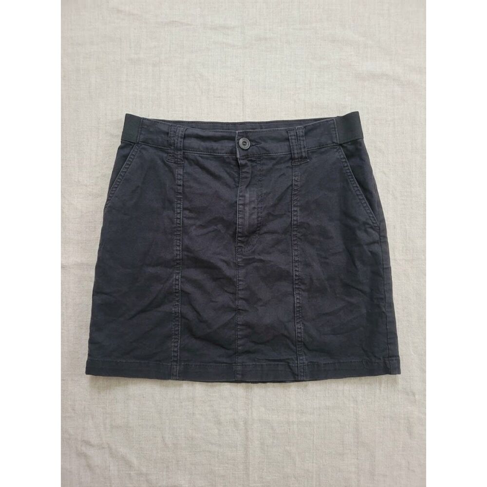 Lee Black Cotton Stretch Comfort Waistband Casual A-Line Mini Skirt 6